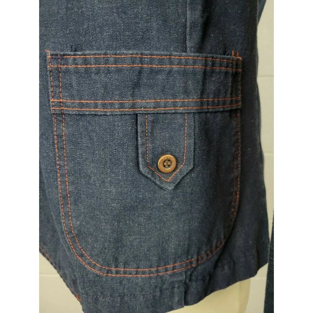 Vintage 70s JC Penney Fashions Denim Jean Unstructured Sport Coat Jacket 38‎